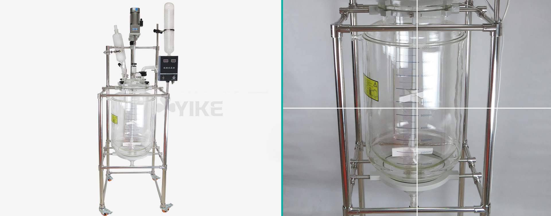 100L双层玻璃反应釜釜体图片