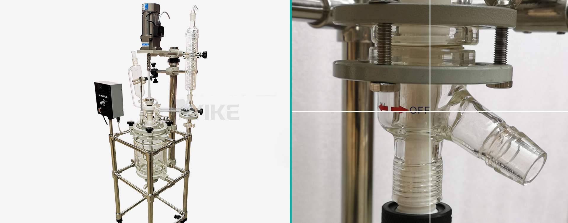 双层反应釜玻璃放料阀细节图