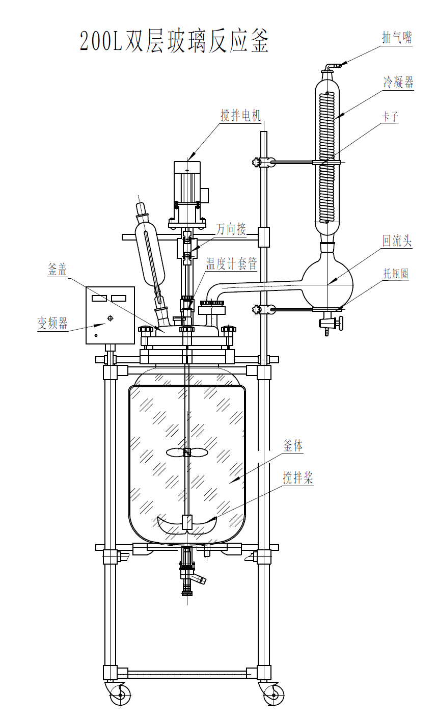 双层玻璃反应釜200l